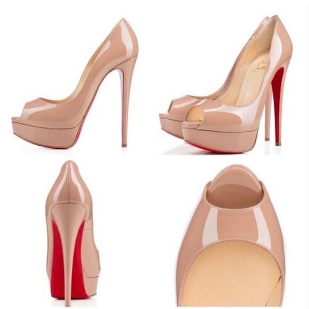 Christian Louboutin Nude Lady Peep Toe